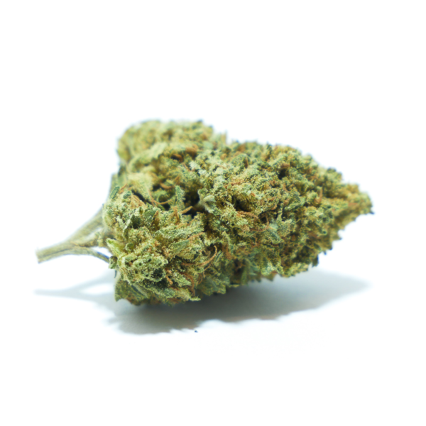 Cogollos densos de White Widow CBD con resina brillante y color verde intenso